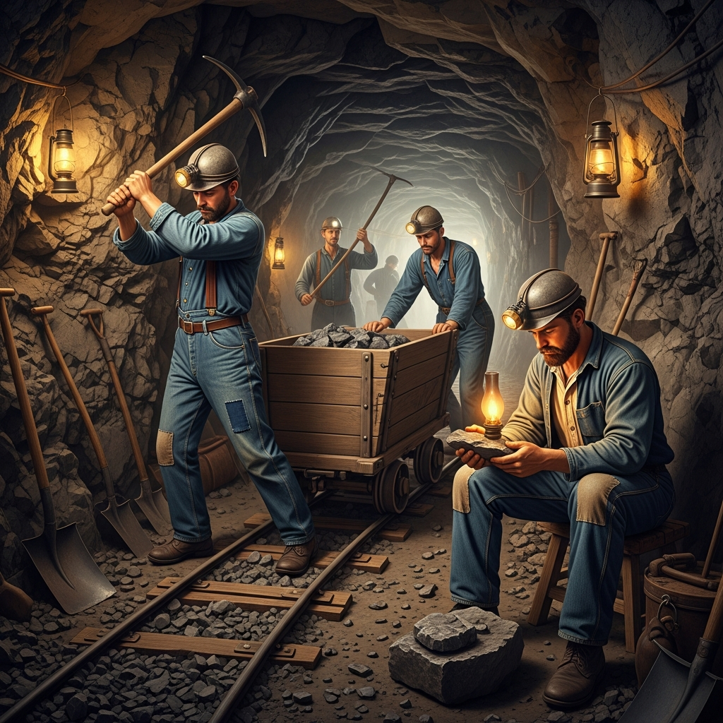 Historique du denim dans une mine